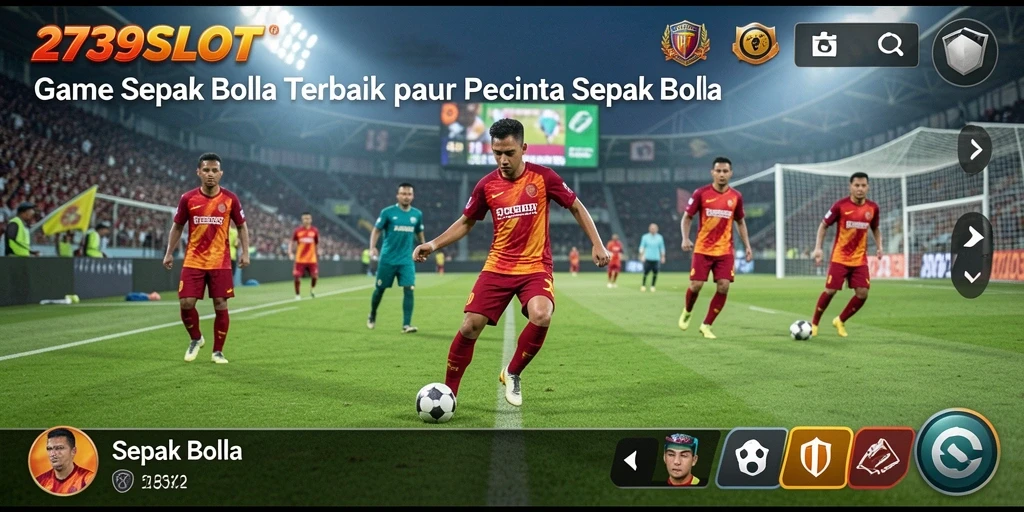 Antarmuka menarik dari game Sepak Bola 2739SLOT yang penuh aksi.