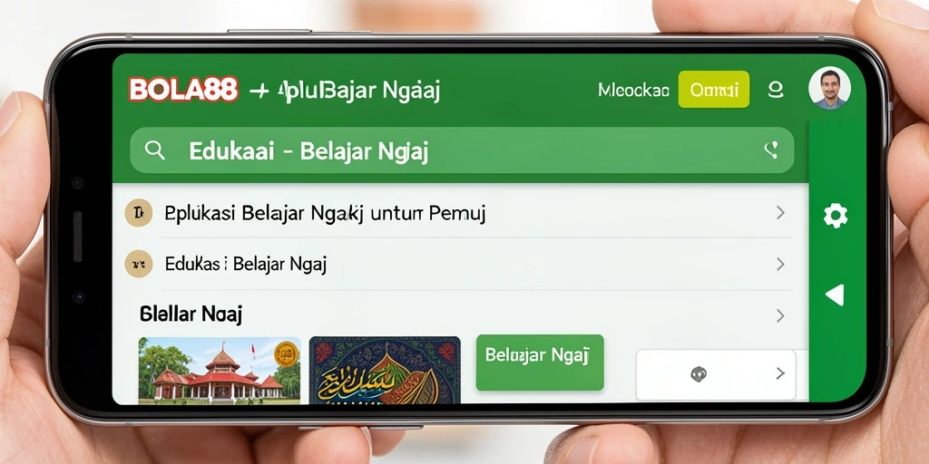 Tampilan antarmuka aplikasi BOLA88 untuk belajar ngaji.