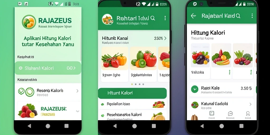 Tampilan antarmuka RAJAZEUS yang intuitif untuk menghitung kalori.