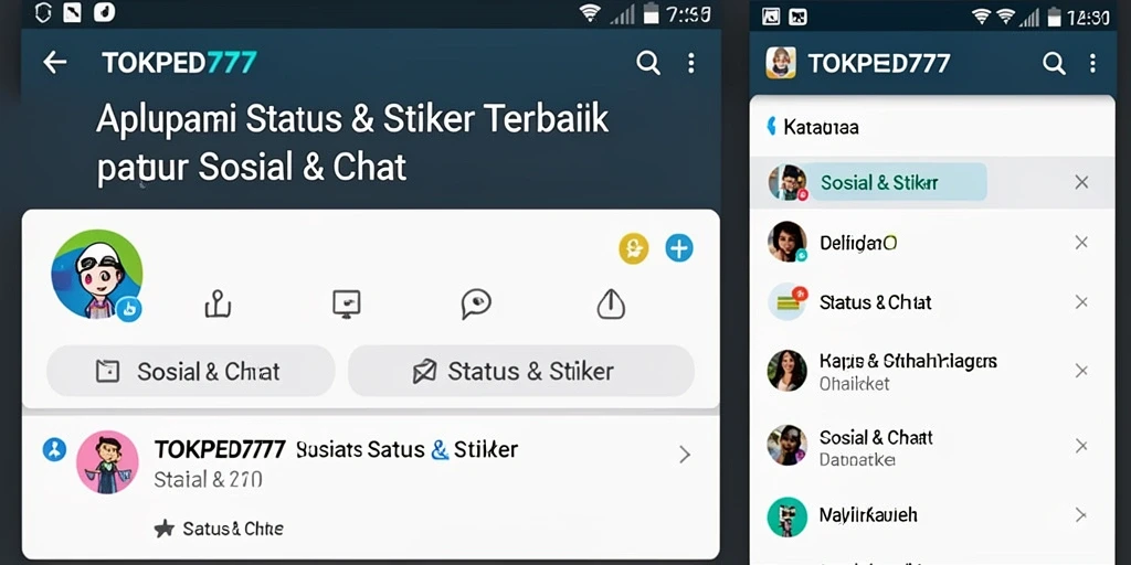 Antarmuka aplikasi dengan berbagai pilihan stiker yang menarik.